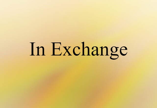 In Exchange (noun) Definition, Meaning & Examples