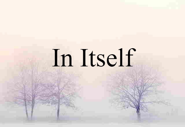 In Itself (noun) Definition, Meaning & Examples