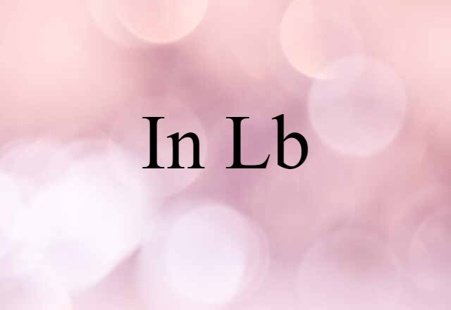 In Lb (noun) Definition, Meaning & Examples