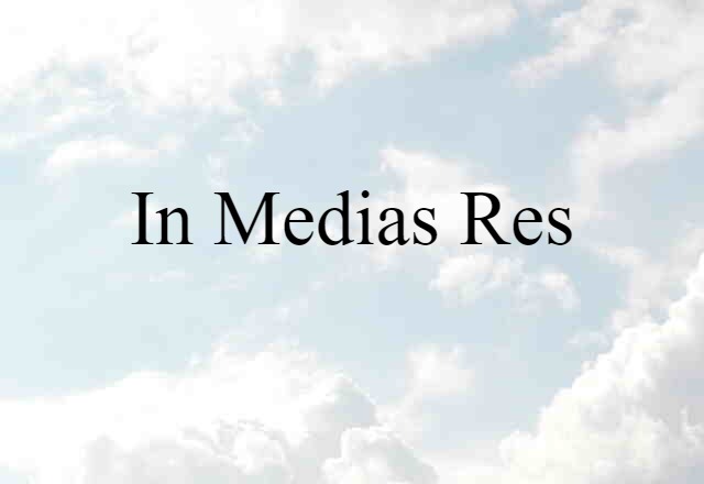 In Medias Res (noun) Definition, Meaning & Examples