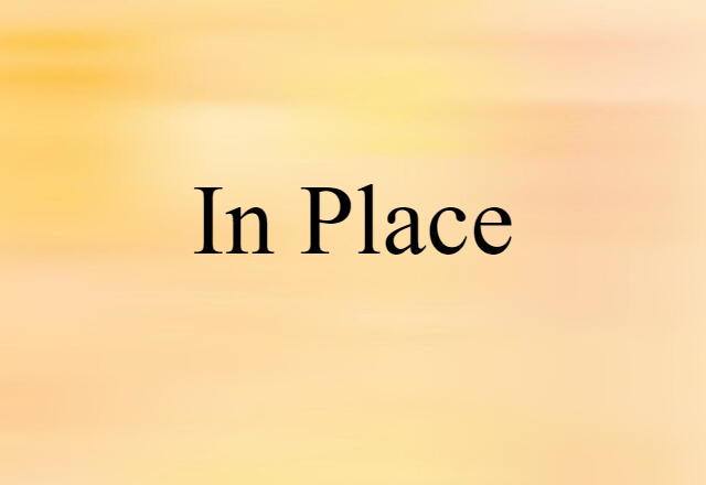 In Place (noun) Definition, Meaning & Examples