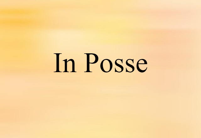 In Posse (noun) Definition, Meaning & Examples