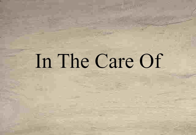 In The Care Of (noun) Definition, Meaning & Examples