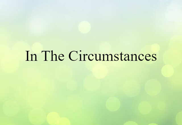 In The Circumstances (noun) Definition, Meaning & Examples