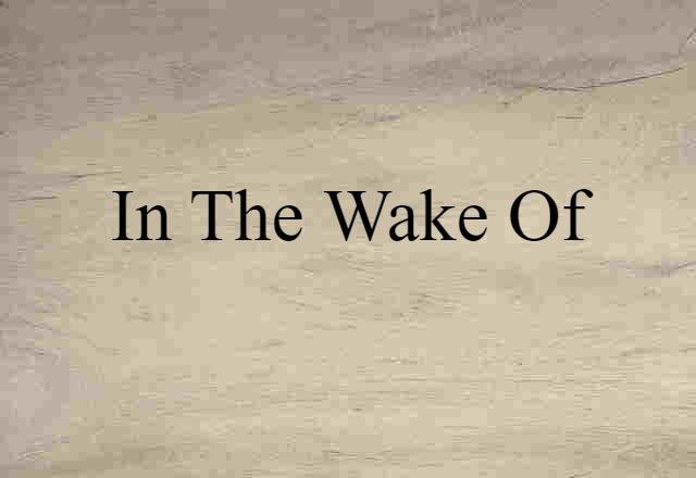 In The Wake Of (noun) Definition, Meaning & Examples