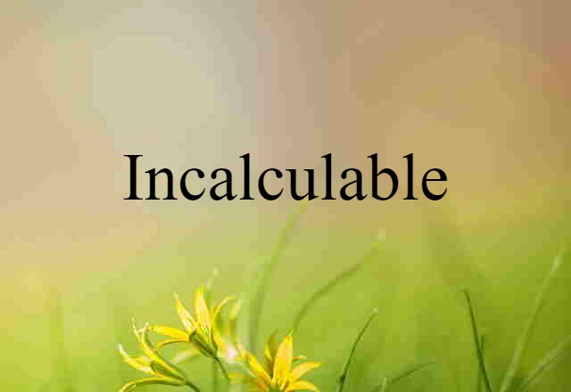 Incalculable (noun) Definition, Meaning & Examples