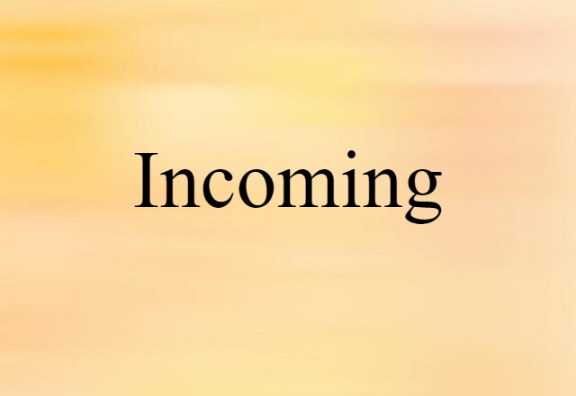 Incoming (noun) Definition, Meaning & Examples