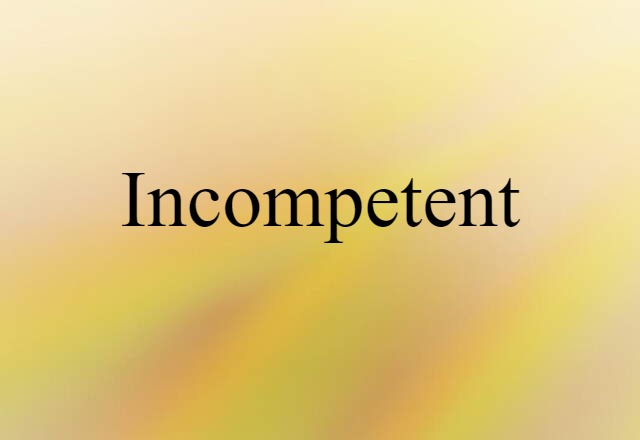 Incompetent (noun) Definition, Meaning & Examples