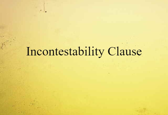 incontestability clause