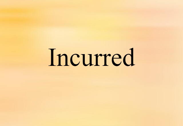 Incurred (noun) Definition, Meaning & Examples