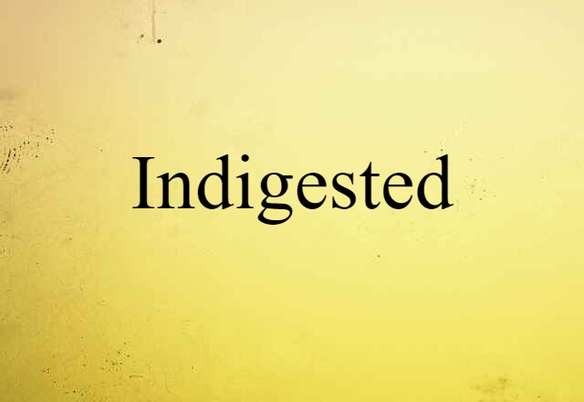 Indigested (noun) Definition, Meaning & Examples