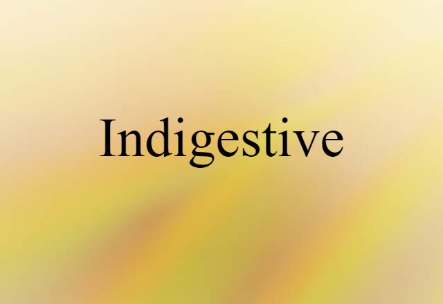 Indigestive (noun) Definition, Meaning & Examples