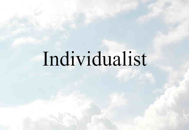 Individualist (noun) Definition, Meaning & Examples