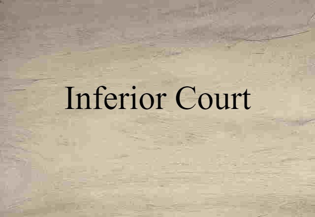 Inferior Court (noun) Definition, Meaning & Examples