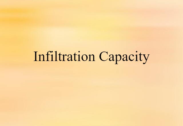 infiltration capacity