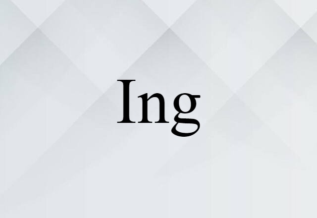 Ing (noun) Definition, Meaning & Examples