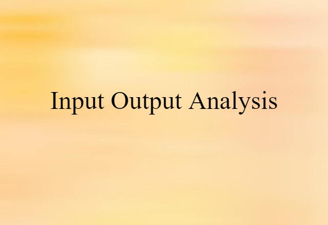 input-output analysis