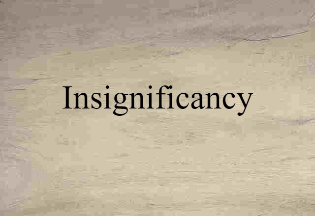 insignificancy