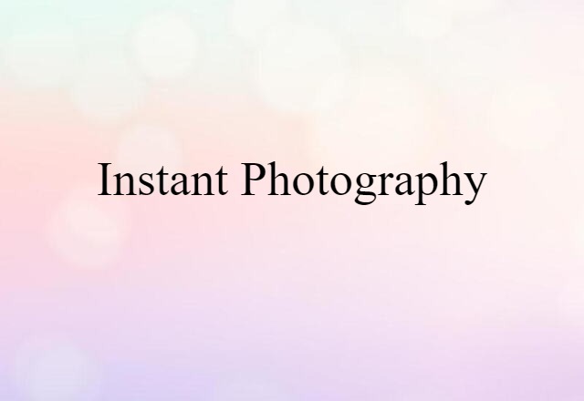 Instant Photography (noun) Definition, Meaning & Examples