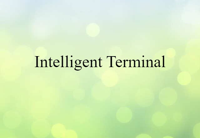 intelligent terminal