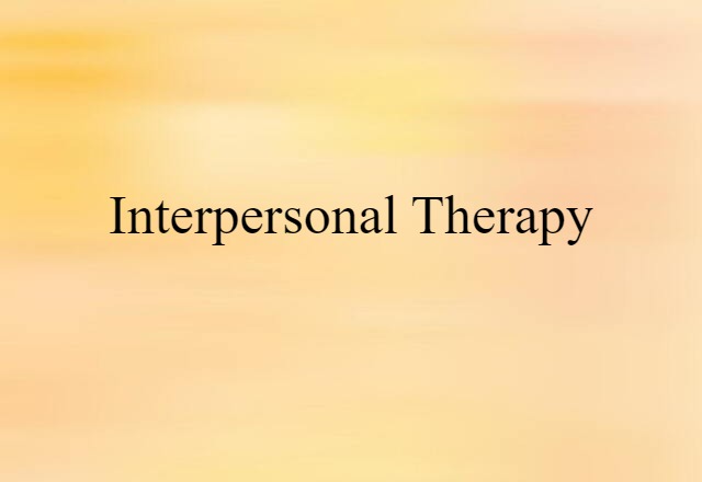 interpersonal therapy