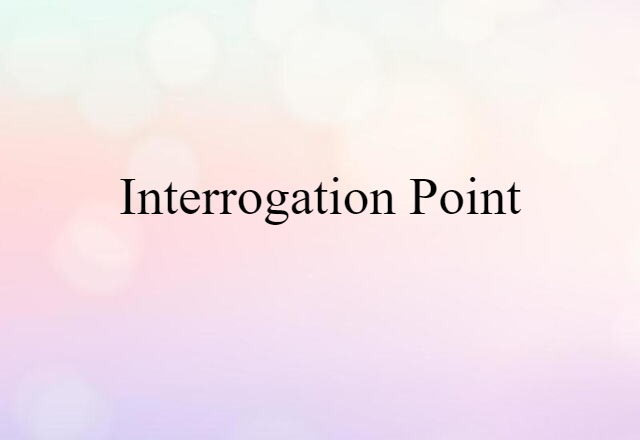 Interrogation Point (noun) Definition, Meaning & Examples