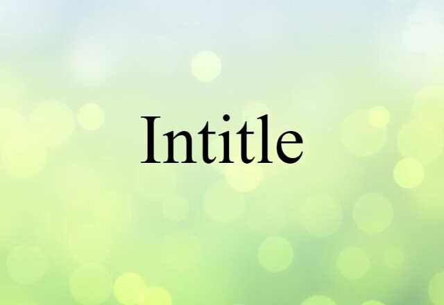 Intitle (noun) Definition, Meaning & Examples