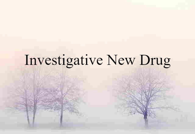 Investigative New Drug (noun) Definition, Meaning & Examples