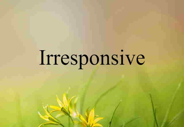 Irresponsive (noun) Definition, Meaning & Examples