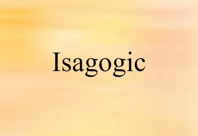 isagogic