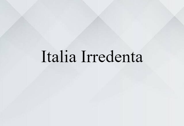 Italia irredenta