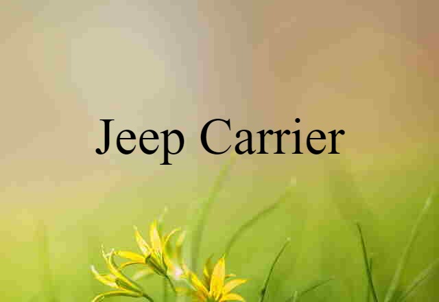 Jeep Carrier (noun) Definition, Meaning & Examples