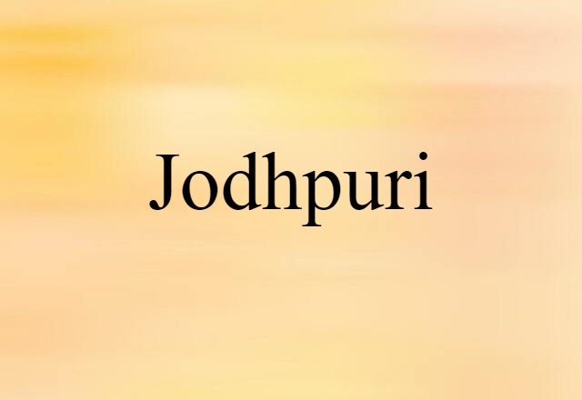 Jodhpuri (noun) Definition, Meaning & Examples