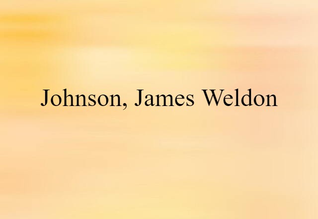 Johnson, James Weldon (noun) Definition, Meaning & Examples