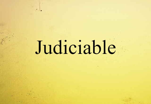 Judiciable (noun) Definition, Meaning & Examples