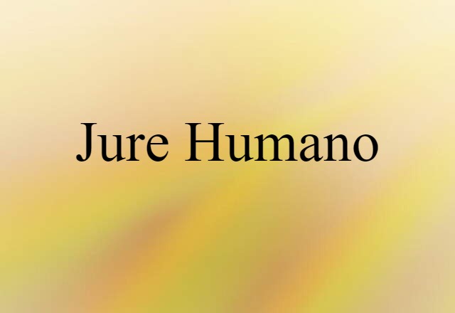 Jure Humano (noun) Definition, Meaning & Examples