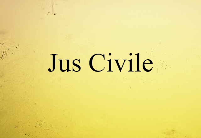 Jus Civile (noun) Definition, Meaning & Examples