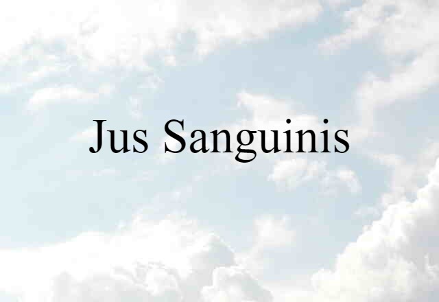 jus sanguinis