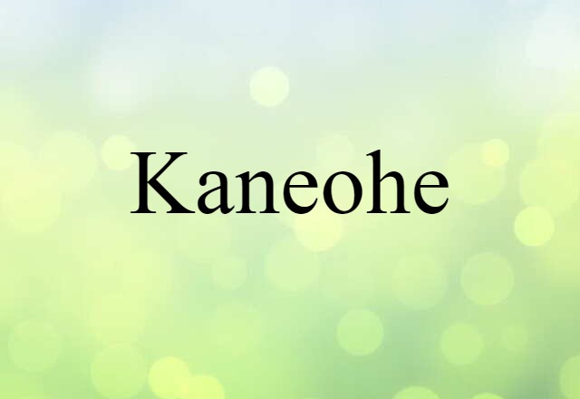 Kaneohe (noun) Definition, Meaning & Examples