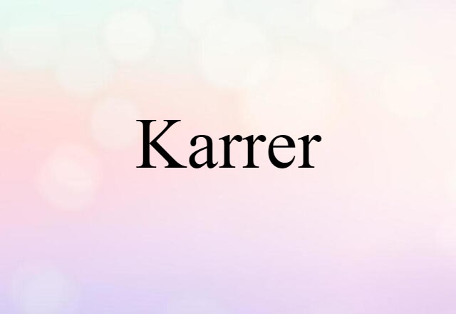 Karrer (noun) Definition, Meaning & Examples