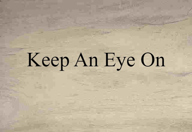 Keep An Eye On (noun) Definition, Meaning & Examples