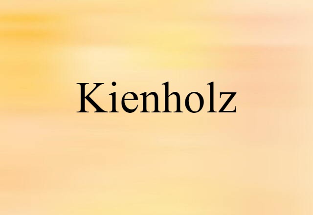 Kienholz (noun) Definition, Meaning & Examples