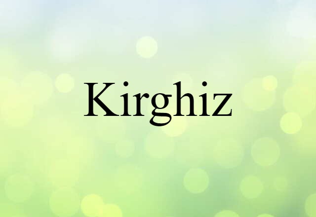 Kirghiz (noun) Definition, Meaning & Examples