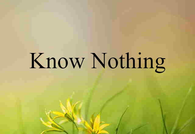 know-nothing