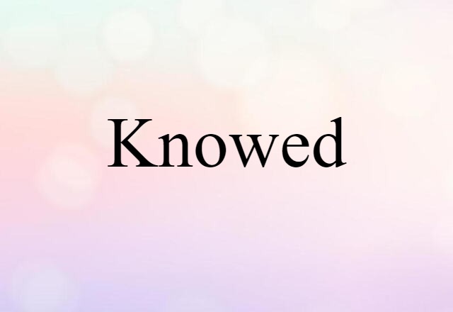 Knowed (noun) Definition, Meaning & Examples