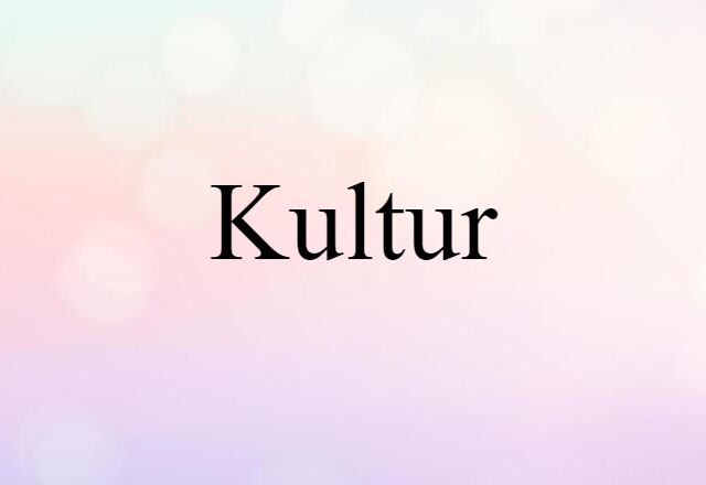 Kultur (noun) Definition, Meaning & Examples