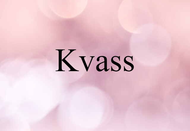 Kvass (noun) Definition, Meaning & Examples