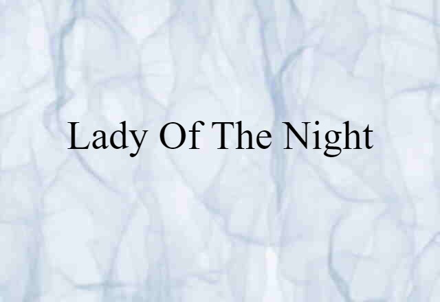 Lady Of The Night (noun) Definition, Meaning & Examples