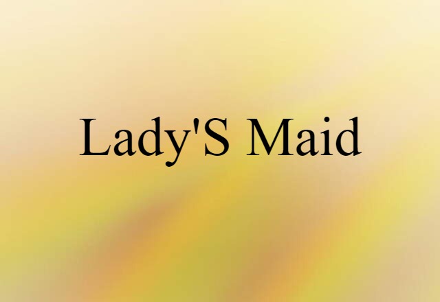 Lady's Maid (noun) Definition, Meaning & Examples