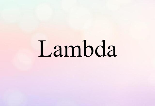 Lambda (noun) Definition, Meaning & Examples